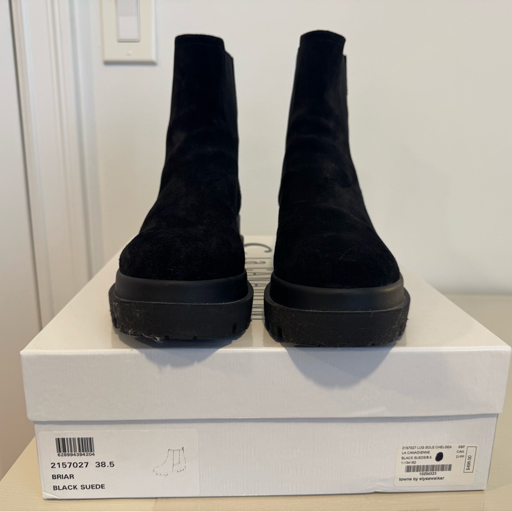 Brand New La Canadienne Briar - Black Suede Boots, Size 8.5.